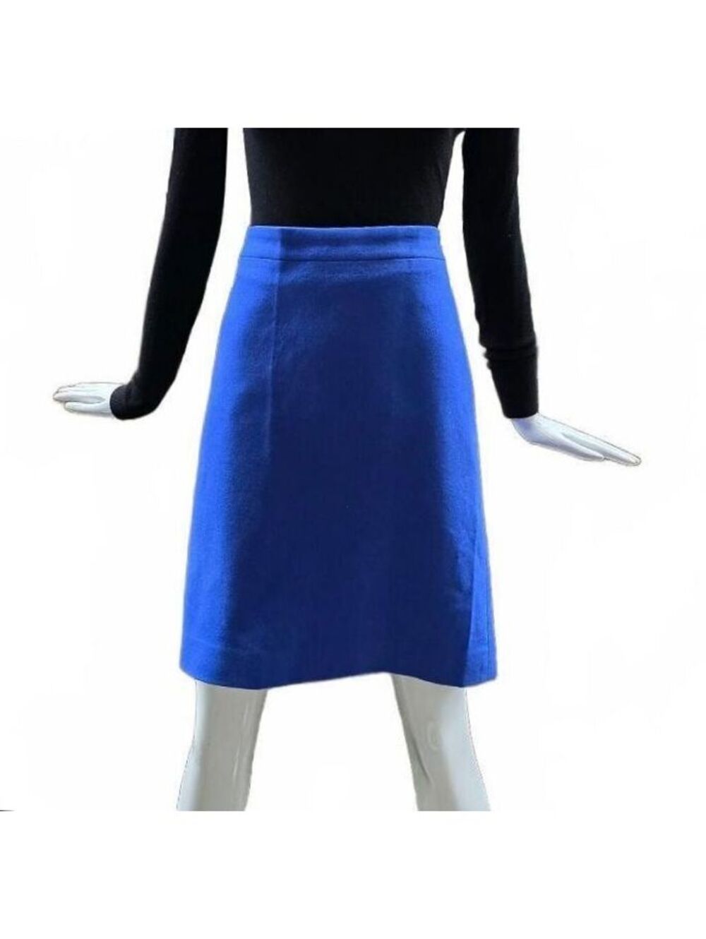 J Crew Cobalt Blue Double Serge Wool The Pencil Skirt Corporate Workwear 14